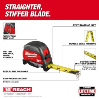 Milwaukee 48-22-1025M 25ft Magnetic Tape Measure (1)