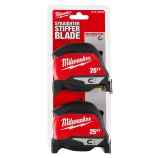 Milwaukee 48-22-1025MG 25ft Magnetic Tape Measure 2-Pack