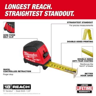 Milwaukee 48-22-1226 26ft/8m Wide Blade Tape Measure