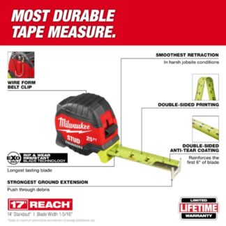 Milwaukee 48-22-1425E 25ft STUD Tape Measure with Engineer Scale