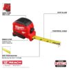 Milwaukee 48-22-1716 16ft Compact Tape Measure