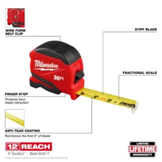 Milwaukee 48-22-1730 30ft Compact Tape Measure