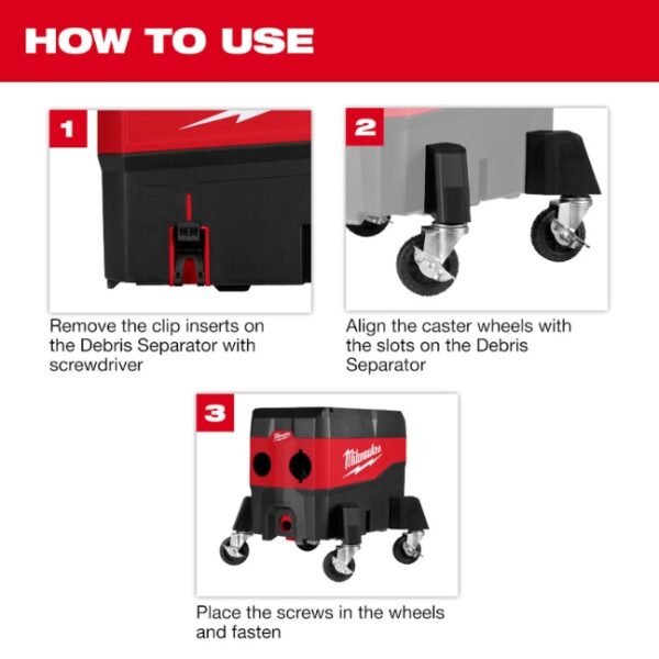 Milwaukee 49-90-2201 PACKOUT Debris Separator Casters