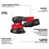 Milwaukee 2837-20 M18_ FUEL 5 Random Orbital Sander - Tool Only (1) Milwaukee 2837-20 M18 FUEL 5" Random Orbital Sander - Tool Only