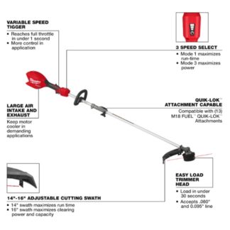 Milwaukee 3016-20ST M18 FUEL String Trimmer with QUIK-LOK - Tool Only