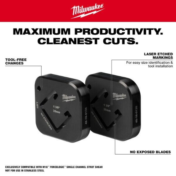 Milwaukee 49-16-0138 1-3/8" x 1-5/8" Single Strut Shearing Dies