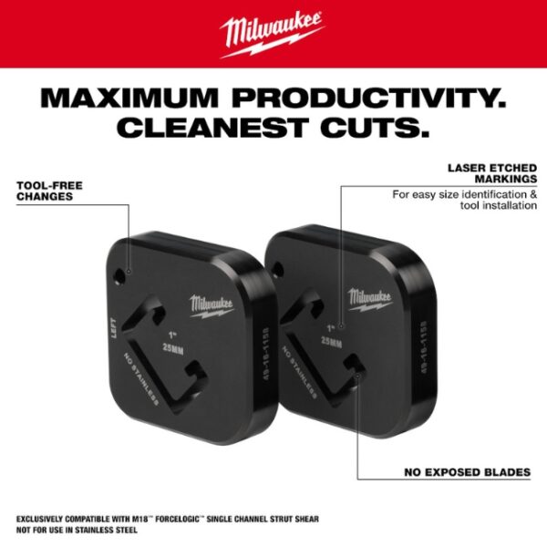 Milwaukee 49-16-1158 1" x 1-5/8" Single Strut Shearing Dies