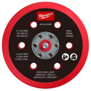 Milwaukee 49-36-2584 6" Hook and Loop Sander Backing Pad - Firm