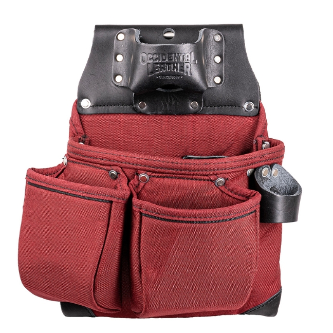 Occidental Leather R8018DB OXYLIGHTS 3-Pouch Tool Bag with Tape Holster - Red and Black