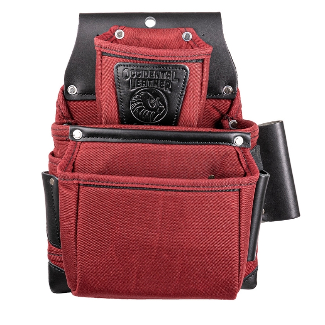 Occidental Leather R8060 OXYLIGHTS 3-Pouch Fastener Bag - Red and Black