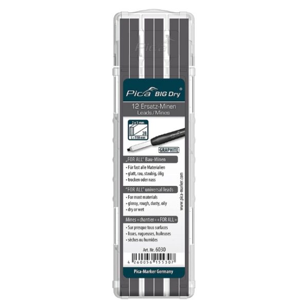 Pica 6030 Big Dry Graphite Refill Set 12-Pack