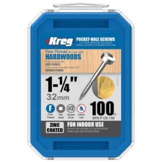 Kreg SPS-F125-100 #6 x 1-1/4" Square-Drive Fine Pan Head Pocket-Hole Screw Zinc Coating 100-Pack