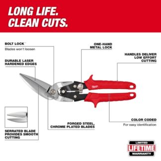 Milwaukee 48-22-4568 Long Cut Offset Aviation Snips (1)