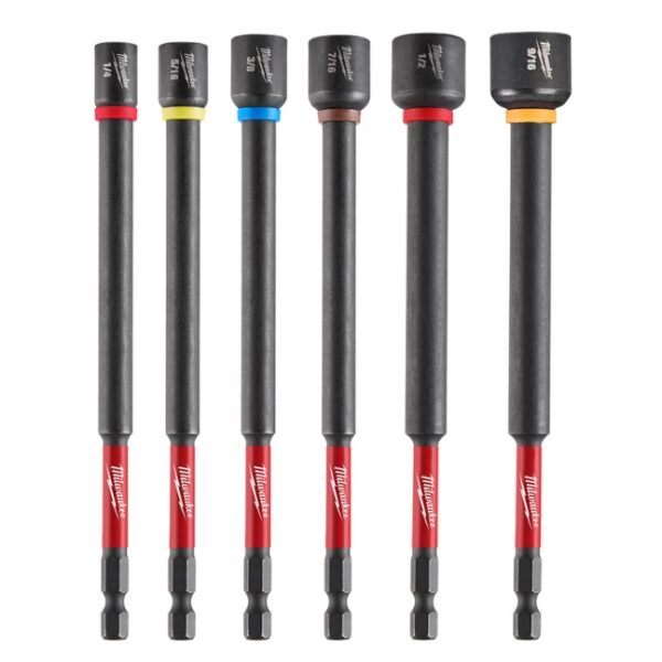 Milwaukee 49-66-4567 SHOCKWAVE Impact Duty 6" Magnetic Nut Driver Set 6-Piece