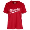Milwaukee F453 Women's Large Logo Short Sleeve Heavy Duty T-Shirt - Red Milwaukee F453 Women's Large Logo Short Sleeve Heavy Duty T-Shirt - Red
