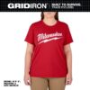 Milwaukee F453 Women's Large Logo Short Sleeve Heavy Duty T-Shirt - Red (2) Milwaukee F453 Women's Large Logo Short Sleeve Heavy Duty T-Shirt - Red