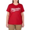 Milwaukee F453 Women's Large Logo Short Sleeve Heavy Duty T-Shirt - Red (4) Milwaukee F453 Women's Large Logo Short Sleeve Heavy Duty T-Shirt - Red