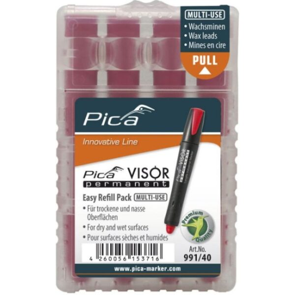 PICA 99140 Visor Permanent Marker Refills - Red