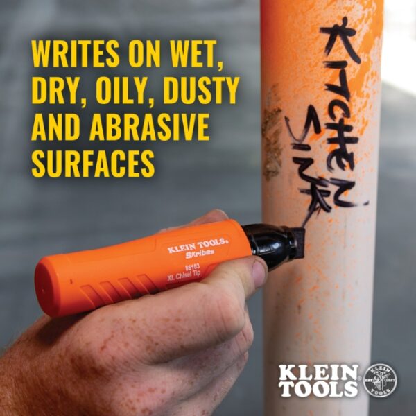 3 Klein 86103 SKRIBES XL Chisel Tip Permanent Marker - Black