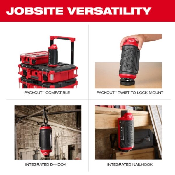 Milwaukee 2955-20 M12 Bluetooth Jobsite Speaker with PACKOUT Compatibility
