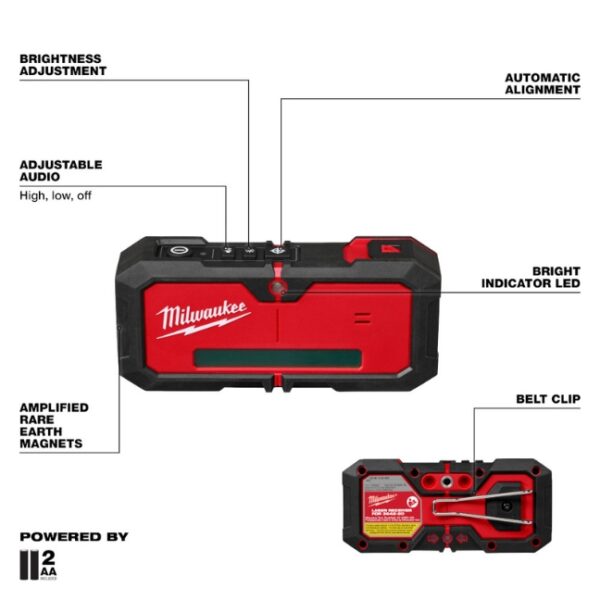Milwaukee 3642-21 M12 Green 360° 3-Plane Laser Kit with Automatic Alignment and Receiver (2) Milwaukee 3642-21 M12 Green 360° 3-Plane Laser Kit with Automatic Alignment and Receiver