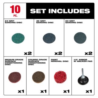 Milwaukee 49-92-9000 2 Quick Change Disc Kit 10-Piece (4)