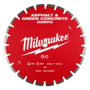 Milwaukee 49-93-7245 16" Asphalt and Green Concrete Segmented Diamond Blade