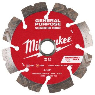 Milwaukee 49-93-9004 4-1/2" DIAMOND MAX Segmented Turbo General Purpose Diamond Blade