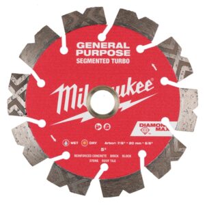 Milwaukee 49-93-9005 5" DIAMOND MAX Segmented Turbo General Purpose Diamond Blade