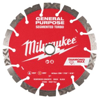 Milwaukee 49-93-9007 7" DIAMOND MAX Segmented Turbo General Purpose Diamond Blade