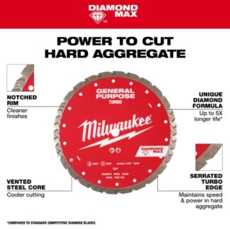 Milwaukee 49-93-9106 6" DIAMOND MAX Turbo General Purpose Diamond Blade