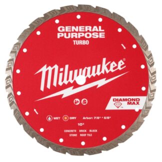 Milwaukee 49-93-9110 10" DIAMOND MAX Turbo General Purpose Diamond Blade