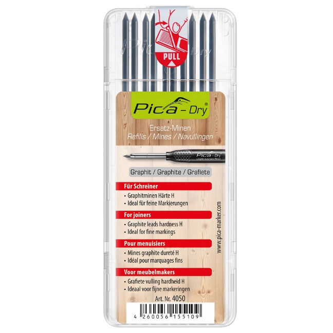 Pica 4050 Dry Refill Joiners and Carpenters 10-Pack - Graphite