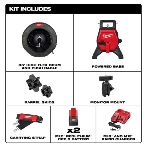 Milwaukee 3318-22B M12 85ft Ultra Flex Camera Kit
