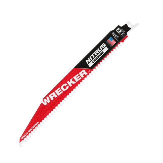 Milwaukee 48-00-5272 WRECKER 9" 6TPI NITRUS CARBIDE Tipped SAWZALL Blade for General Purpose Cuts