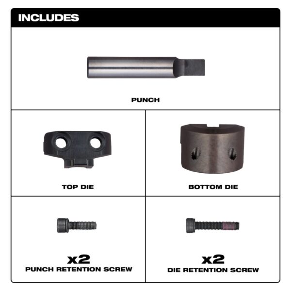 Milwaukee 48-44-0274 M18 FUEL 10 Gauge Punch and Die Set for 3476 Nibbler
