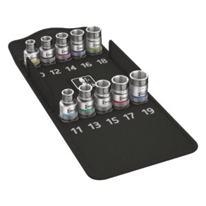 Wera 004203 8790 HF 1 Zyklop 1/2" Drive Metric Socket Set with Holding Function