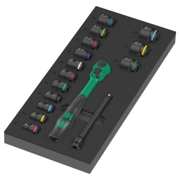 Wera 150114 9724 Foam Insert 8010 B Zyklop Comfort Ratchet Set 1 16-Piece