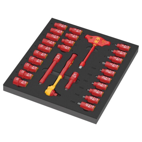 Wera 150116 9726 8007 B Foam Insert Zyklop VDE 3/8" Drive Ratchet Set 1 28-Piece