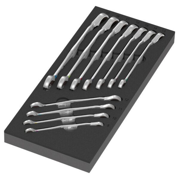 Wera 150123 Foam Insert 6001 Joker Reversible Ratcheting Metric Combination Wrench Set 1 11-Piece
