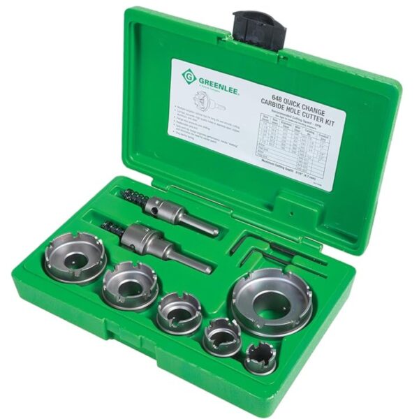 Greenlee 648 Quick-Change Carbide-Tipped Cutter Set 8-Piece