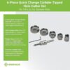 Greenlee 660 Quick-Change Carbide Cutter Set 6-Piece