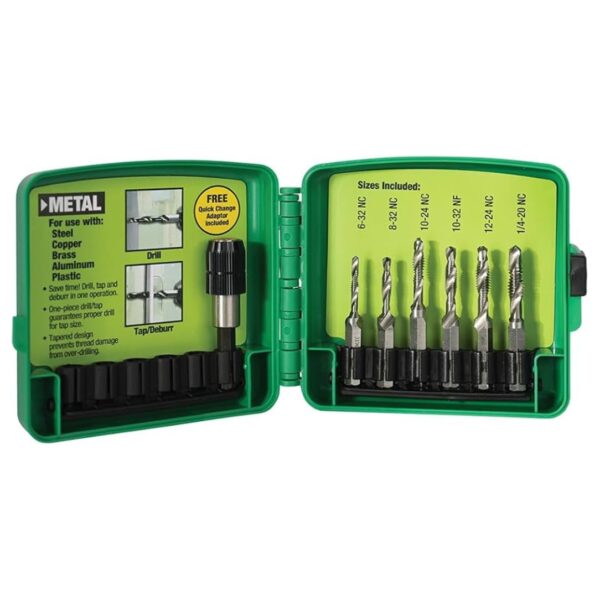 Greenlee DTAPKIT 6-32 to 1/4-20 Drill Tap Set 6-Piece
