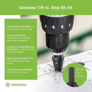 Greenlee GSB04 #4 HSS Step Bit 78″ (2)