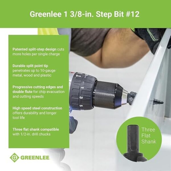 Greenlee GSB12 #12 HSS Step Bit 1-3/8″