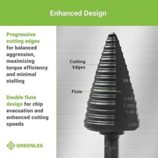 Greenlee GSB12 #12 HSS Step Bit 1-38″ (3)
