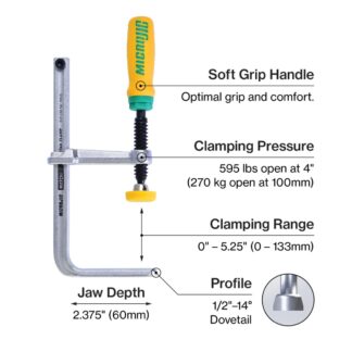 Microjig DVC-538K2 MATCHFIT Dovetail Track Clamp® 2-Pack (1)