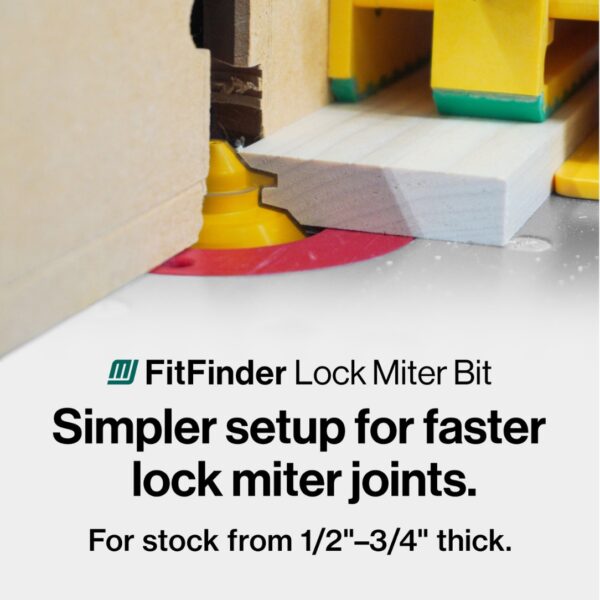Microjig MB-050-0750LM FITFINDER 12 Shank Lock Miter Router Bit (3) Microjig MB-050-0750LM FITFINDER 1/2" Shank Lock Miter Router Bit