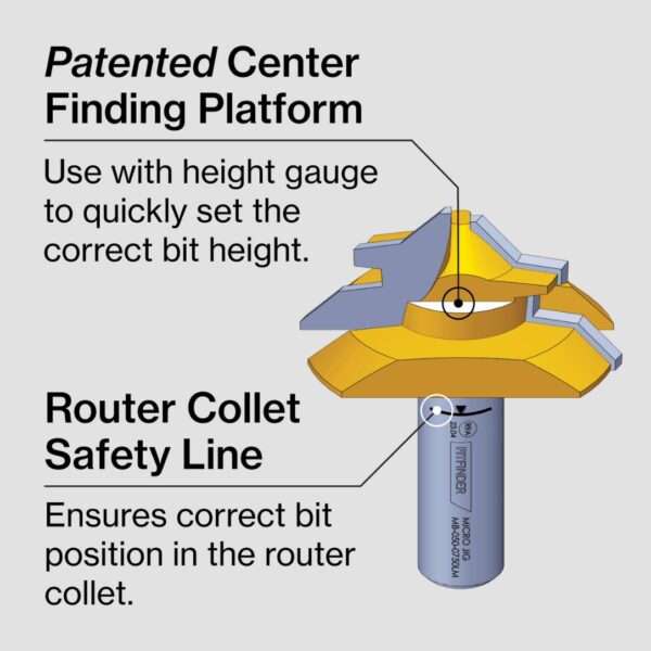 Microjig MB-050-0750LM FITFINDER 12 Shank Lock Miter Router Bit (5) Microjig MB-050-0750LM FITFINDER 1/2" Shank Lock Miter Router Bit