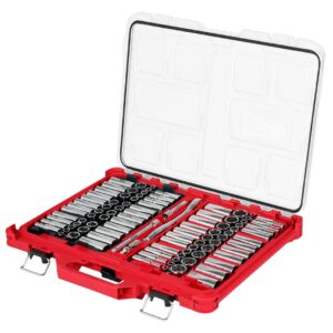 Milwaukee 48-22-9285 3/8" Drive 6 and 12 Point SAE and Metric Socket Set with PACKOUT Organizer 98-Piece